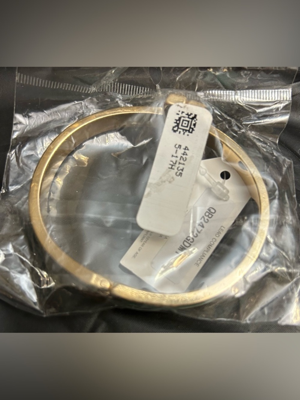 Romina Gold-Tone Bangle Bracelet with Mint Green Accent - Picture 2 of 3